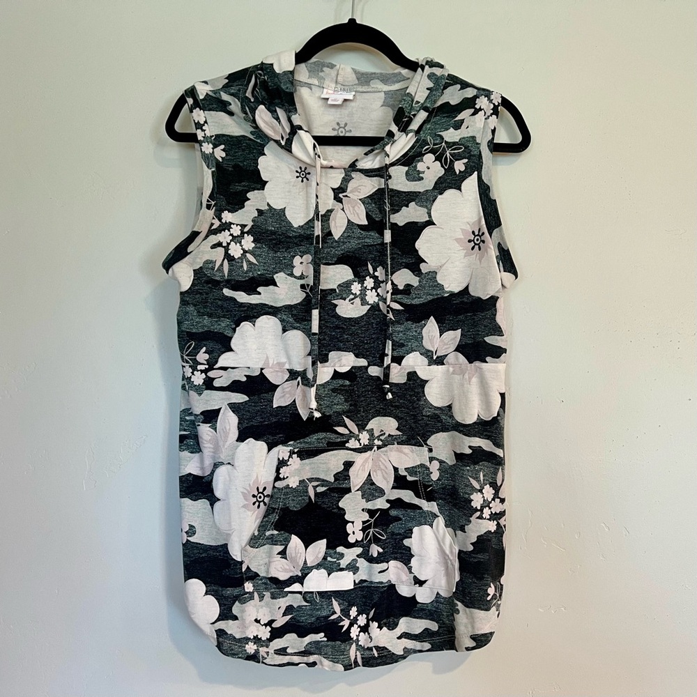 Lularoe Brittany Hooded Sleeveless Tank Top Medium